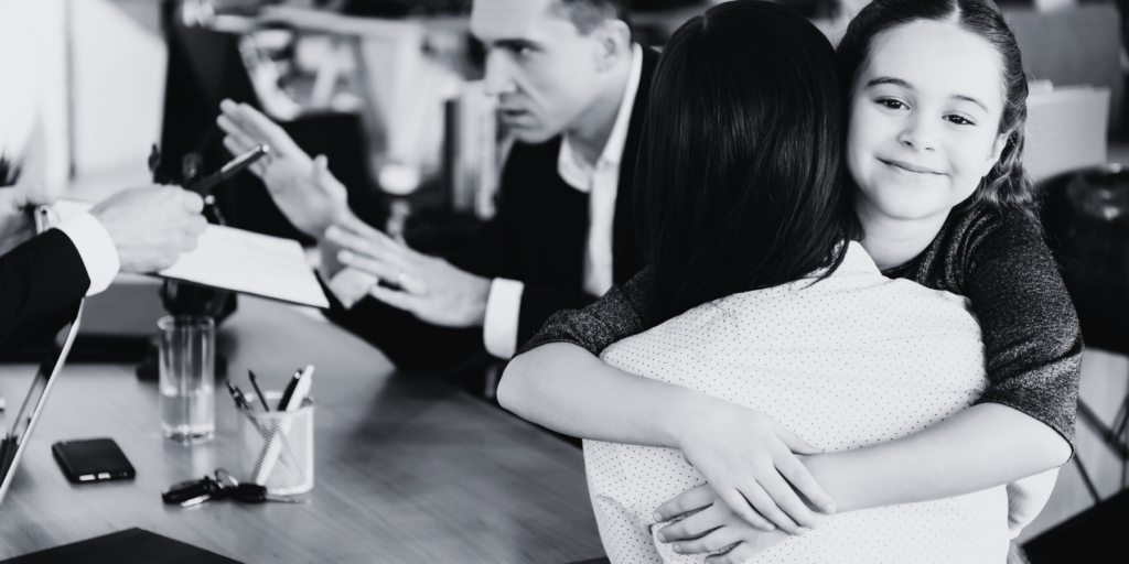 A little girl hugging her mom. Understanding Child Custody in South African Divorce Cases